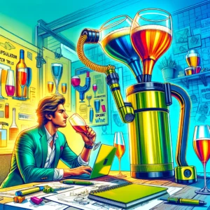 dall·e 2024 05 07 22.11.26 a vibrant and dynamic image depicting a young entrepreneur, resembling dylan jacob, working on innovative drinkware products in a startup environment