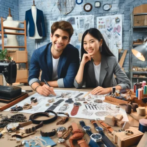 dall·e 2024 05 08 11.25.58 an entrepreneurial success story depicted in a vibrant workshop setting. the scene features two young entrepreneurs, one of asian descent and the othe